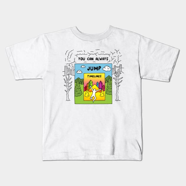 Jump Timelines Kids T-Shirt by RaminNazer